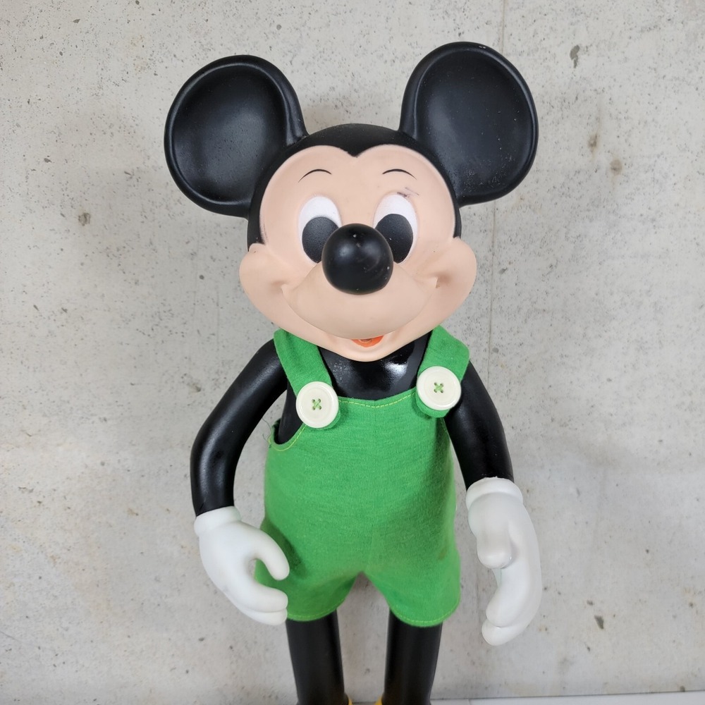 Vintage Rare 1977 Walt Disney Mickey Mouse Remco Toys Vinyl 15" Figure Overalls - Picture 7 of 16